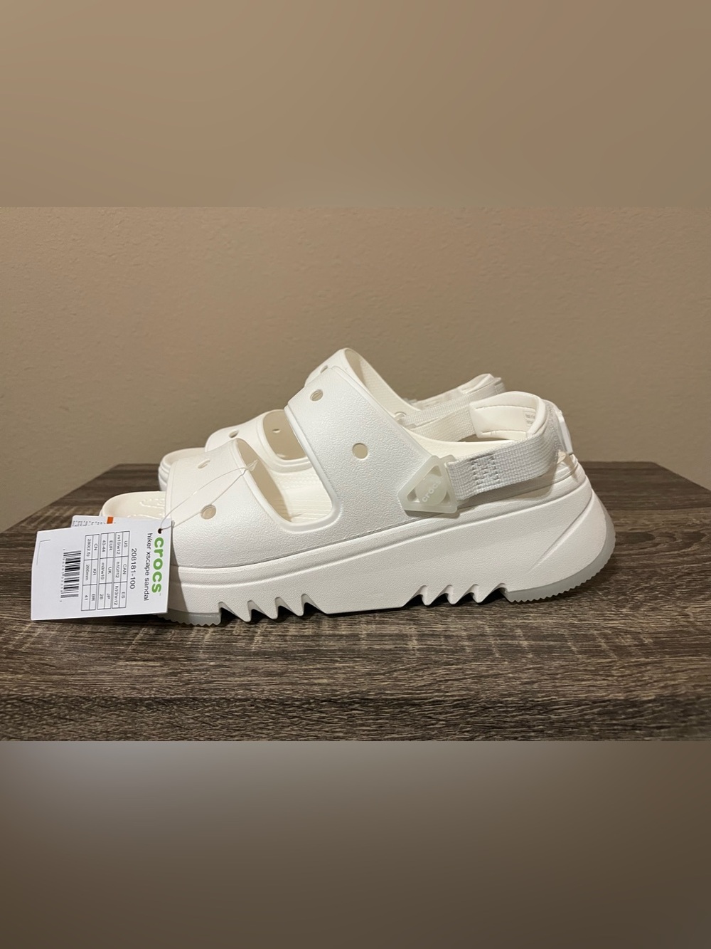 CROCS White Platform Slingback Sandal